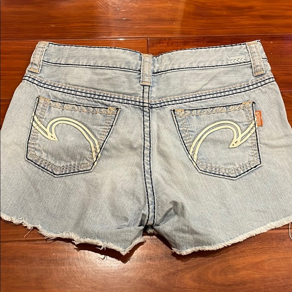 Light Blue Ripped Jean Shorts - Picture 2 of 3